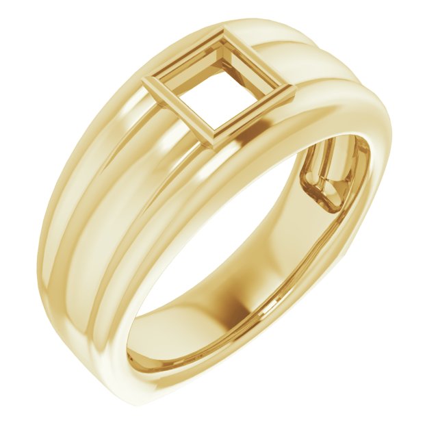 Grooved Bezel-Set Ring