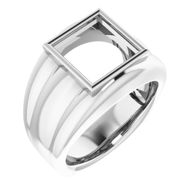 Grooved Bezel-Set Ring