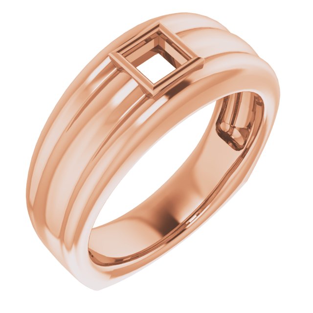 Grooved Bezel-Set Ring