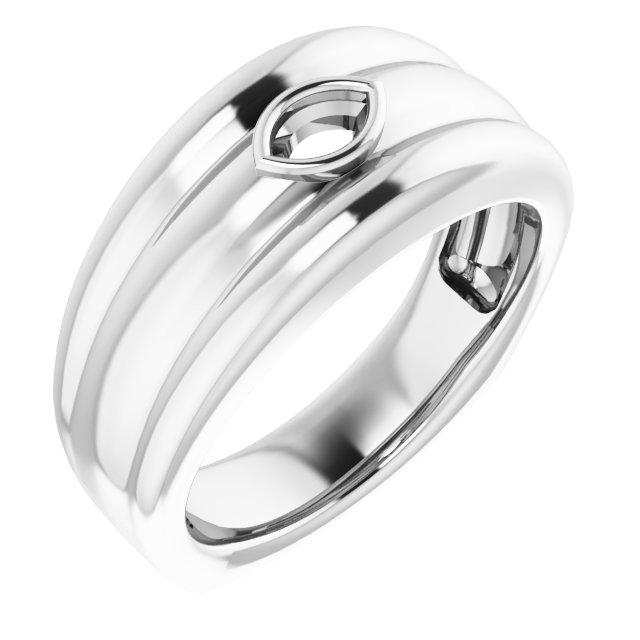 14K White 5x3 mm Marquise Ring Mounting