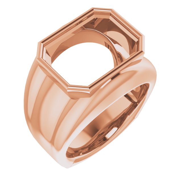 Grooved Bezel-Set Ring