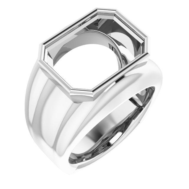 Grooved Bezel-Set Ring