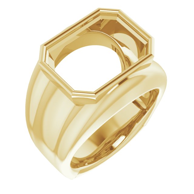 Grooved Bezel-Set Ring