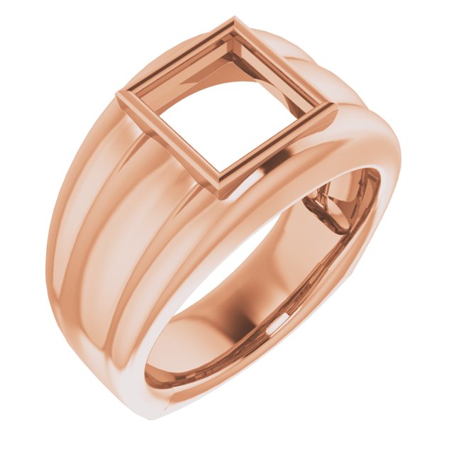 Grooved Bezel-Set Ring