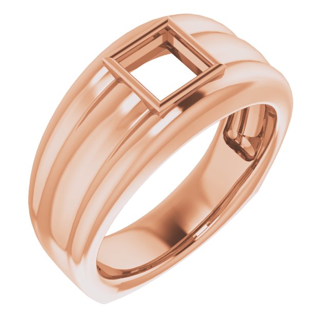 Grooved Bezel-Set Ring
