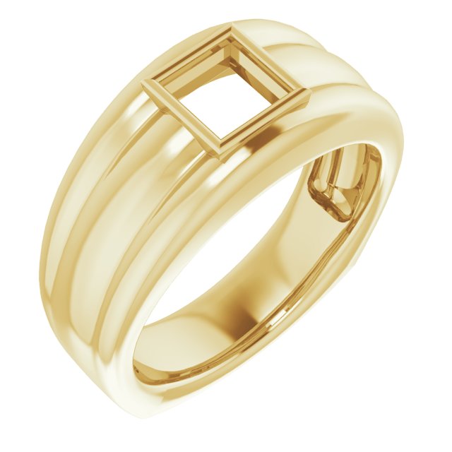 Grooved Bezel-Set Ring