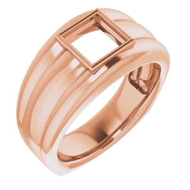 Grooved Bezel-Set Ring