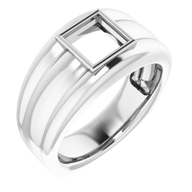 14K White 6.5 mm Square Ring Mounting