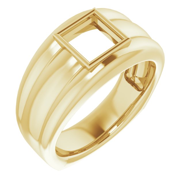 Grooved Bezel-Set Ring
