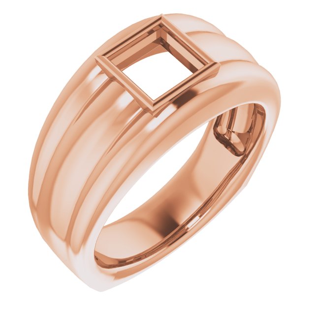 Grooved Bezel-Set Ring