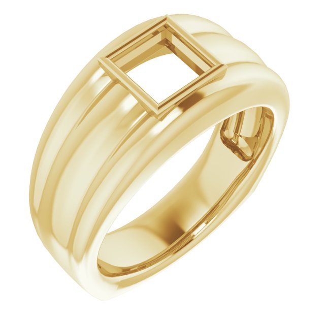 Grooved Bezel-Set Ring