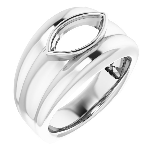 Grooved Bezel-Set Ring