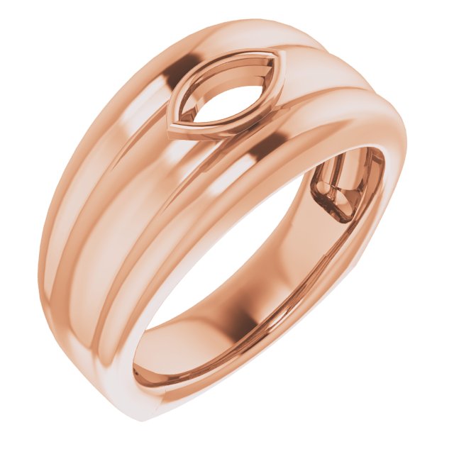 Grooved Bezel-Set Ring