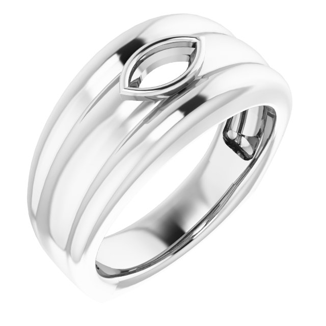 Grooved Bezel-Set Ring
