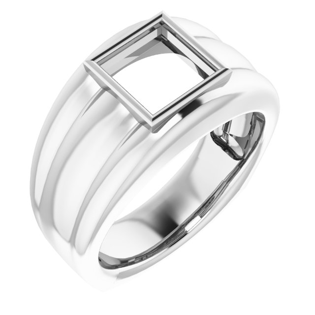 Grooved Bezel-Set Ring