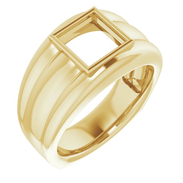 Grooved Bezel-Set Ring