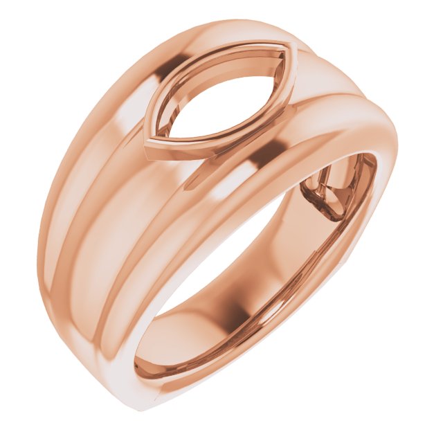 Grooved Bezel-Set Ring