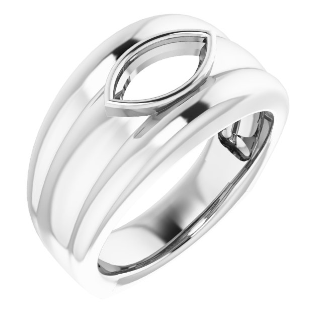 Grooved Bezel-Set Ring