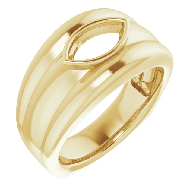 Grooved Bezel-Set Ring