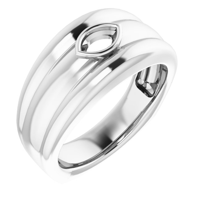 Grooved Bezel-Set Ring