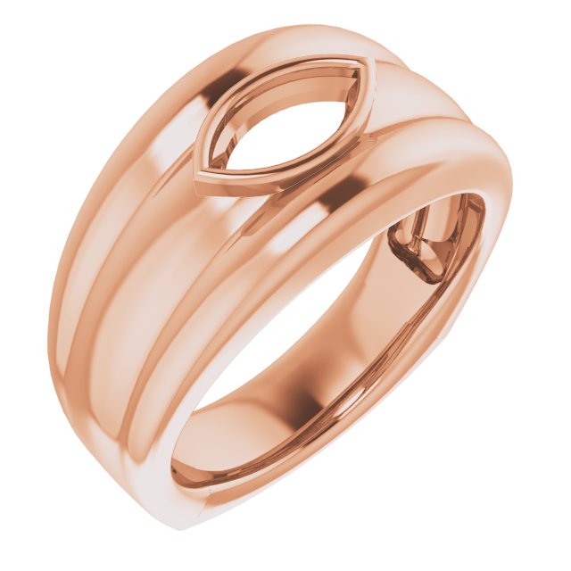 Grooved Bezel-Set Ring