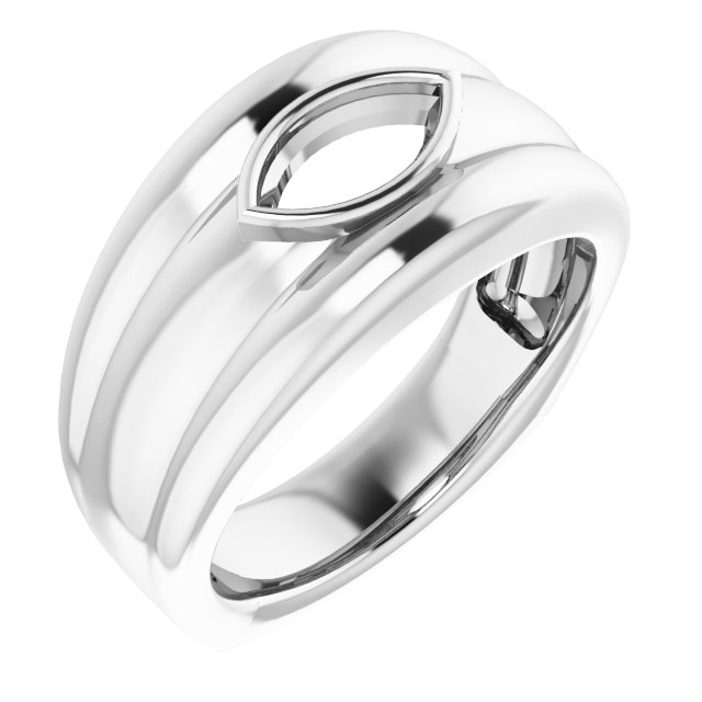 Grooved Bezel-Set Ring