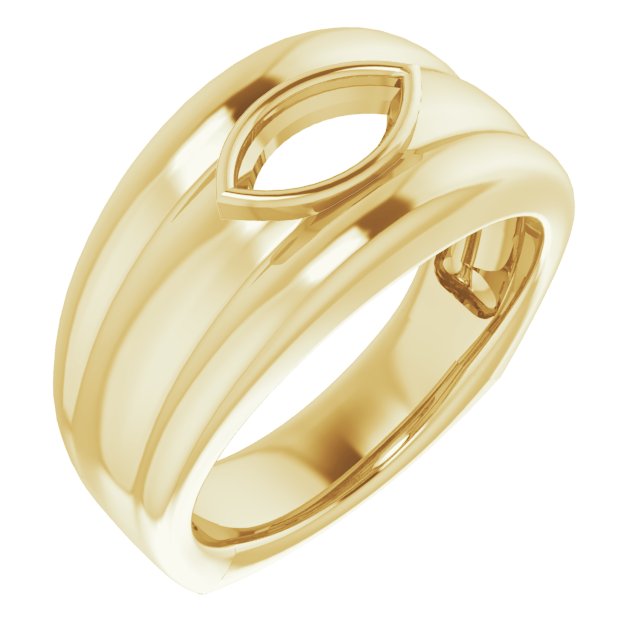 Grooved Bezel-Set Ring