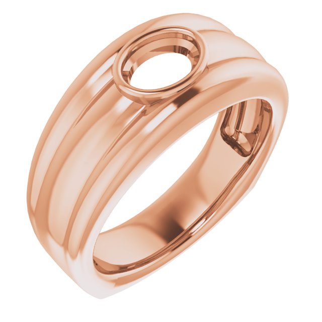 Grooved Bezel-Set Ring
