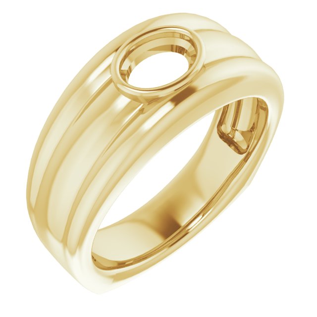 Grooved Bezel-Set Ring