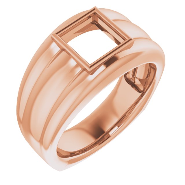 Grooved Bezel-Set Ring
