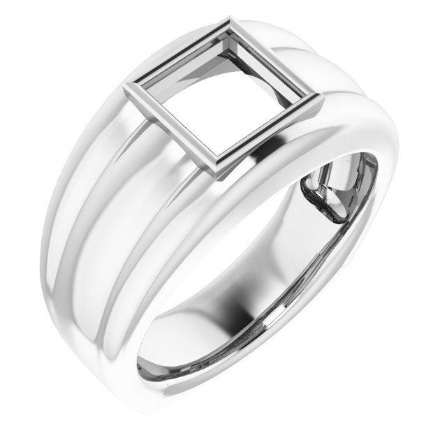 Grooved Bezel-Set Ring