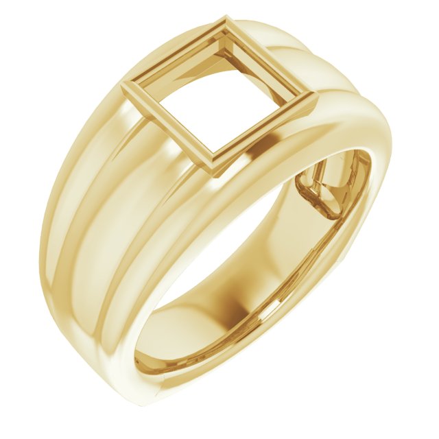 Grooved Bezel-Set Ring