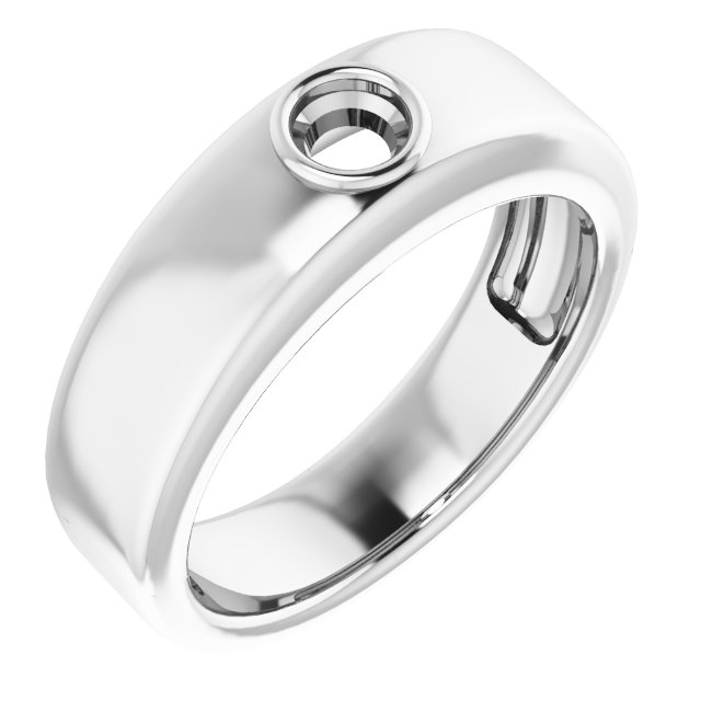 14K White 4.1 mm Round Ring Mounting