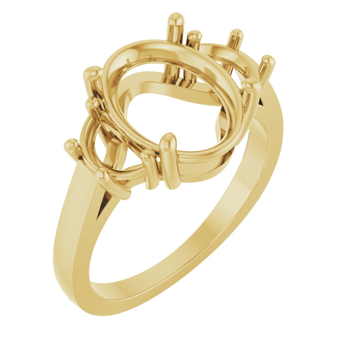 14K Yellow Gold 5.5x3.4 mm Oval 3/4 CTW Lab-Grown Diamond Semi-Set Engagement Ring