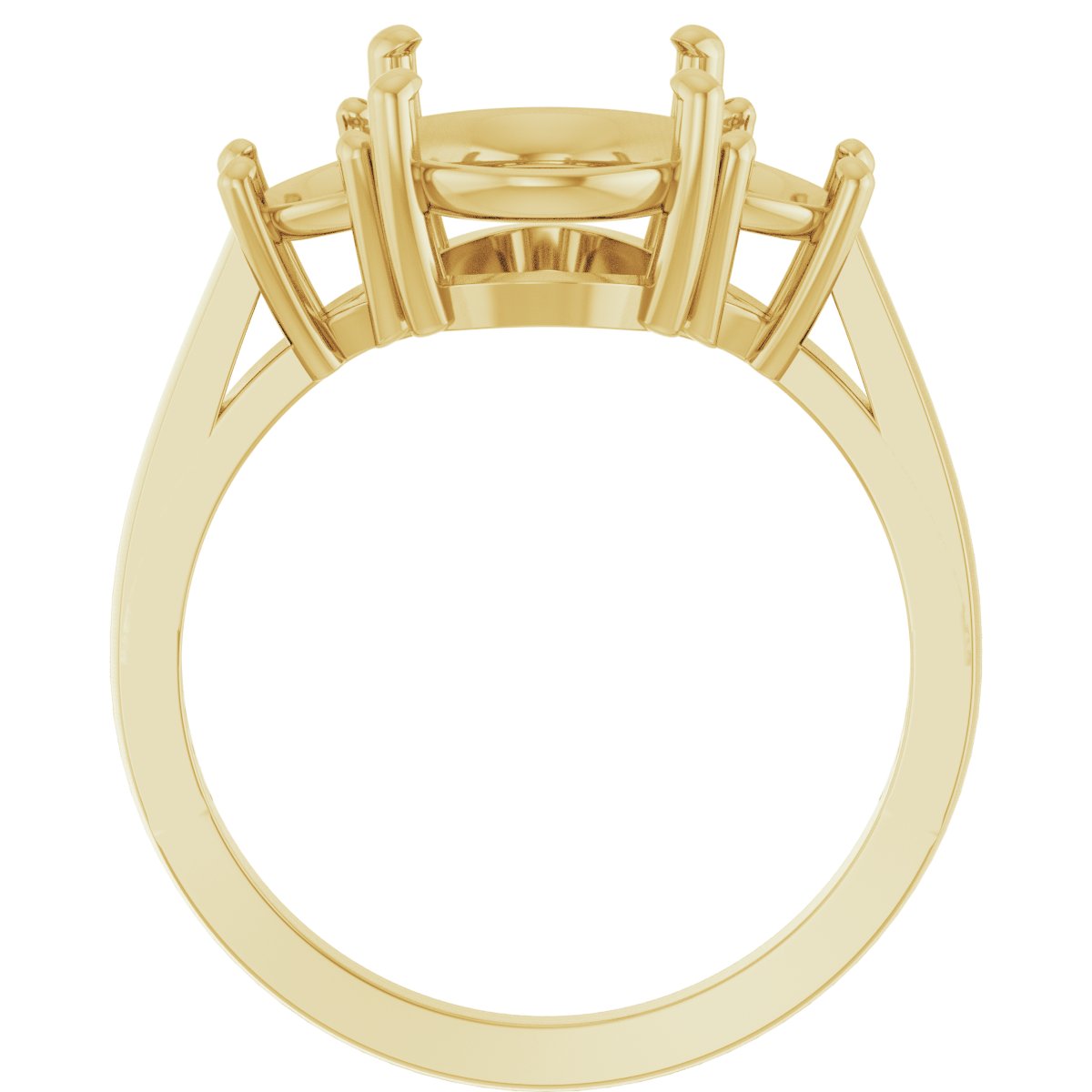 14K Yellow Gold 5.5x3.4 mm Oval 3/4 CTW Lab-Grown Diamond Semi-Set Engagement Ring