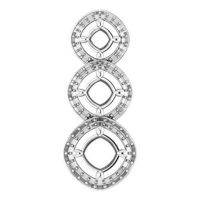 Three-Stone Halo-Style Pendant