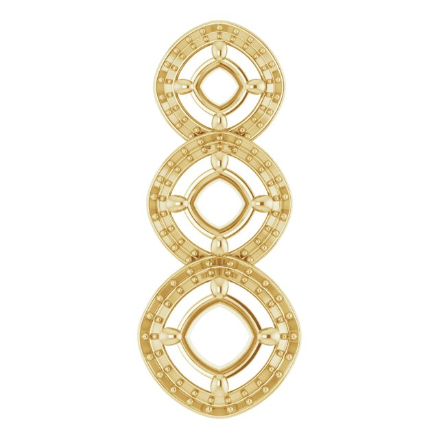Three-Stone Halo-Style Pendant