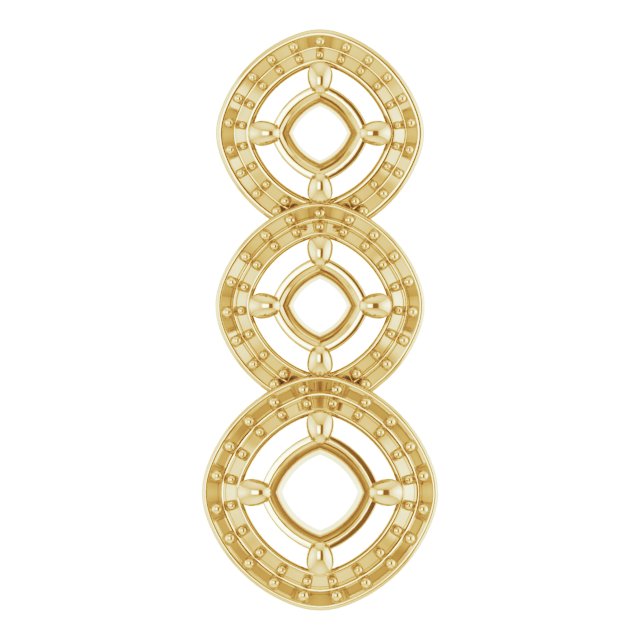 Three-Stone Halo-Style Pendant