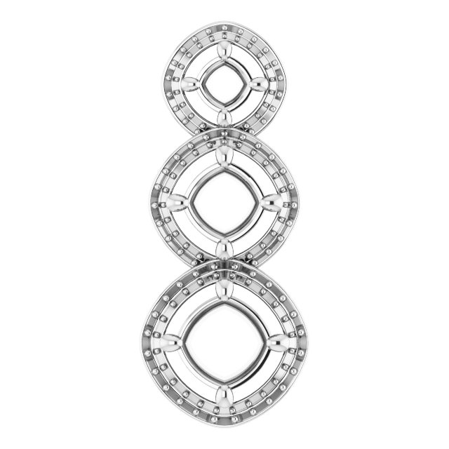 Three-Stone Halo-Style Pendant