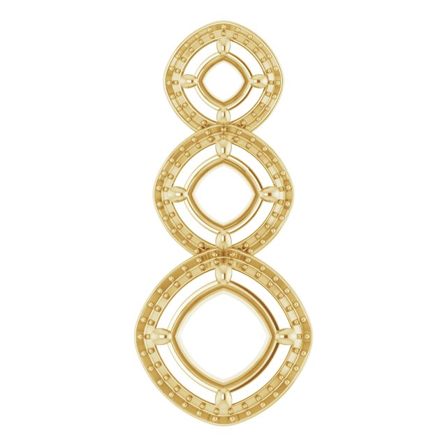 Three-Stone Halo-Style Pendant