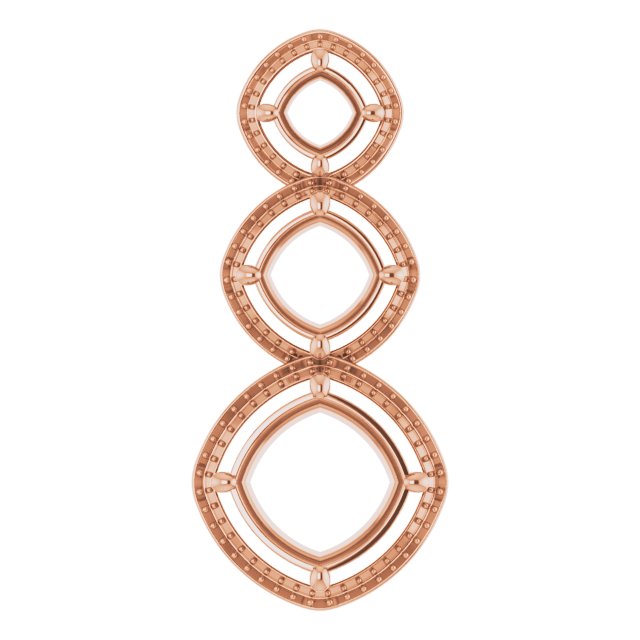 Three-Stone Halo-Style Pendant