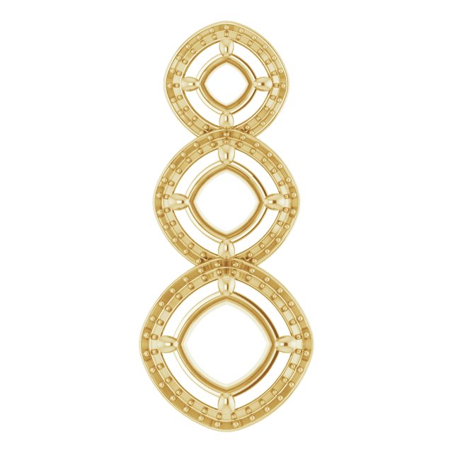 Three-Stone Halo-Style Pendant