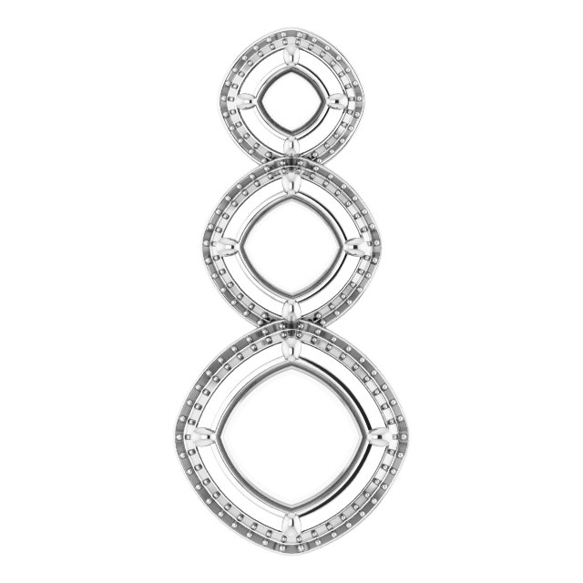 Three-Stone Halo-Style Pendant