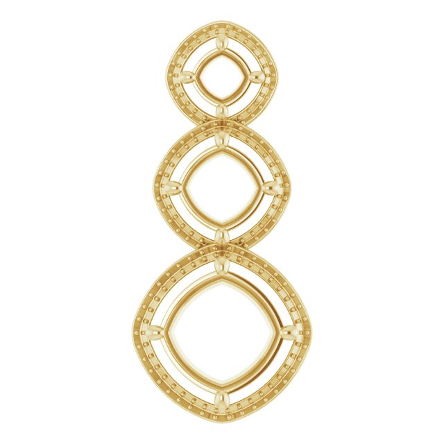Three-Stone Halo-Style Pendant