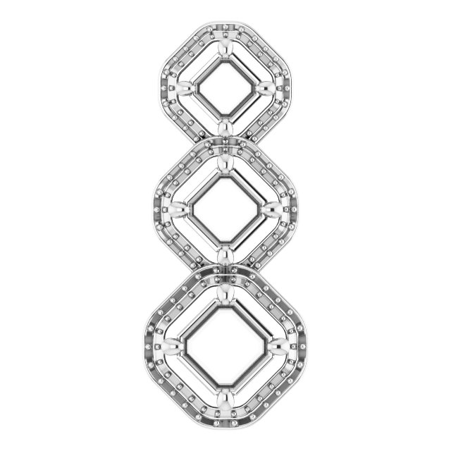 Three-Stone Halo-Style Pendant