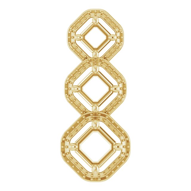 Three-Stone Halo-Style Pendant