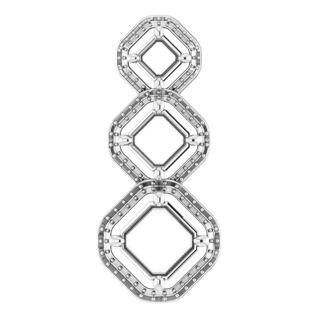 Three-Stone Halo-Style Pendant
