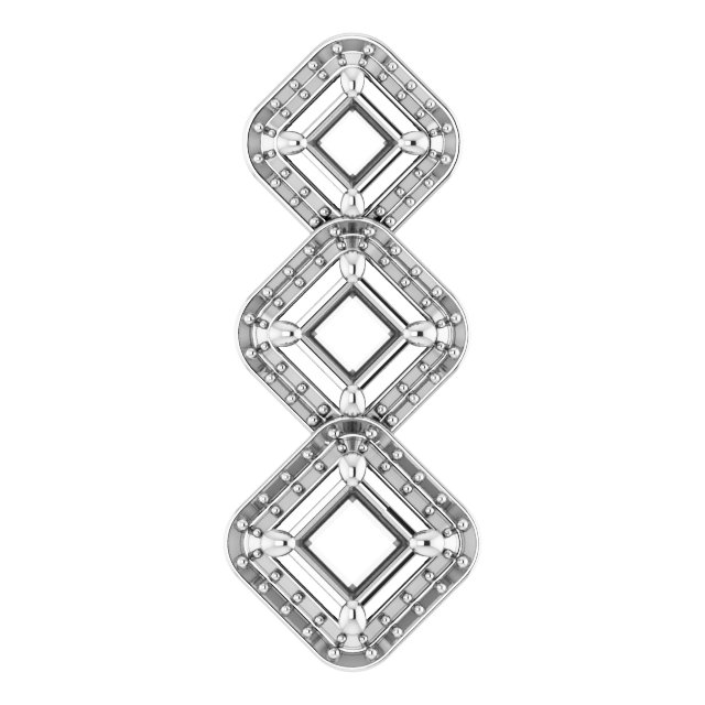 Three-Stone Halo-Style Pendant