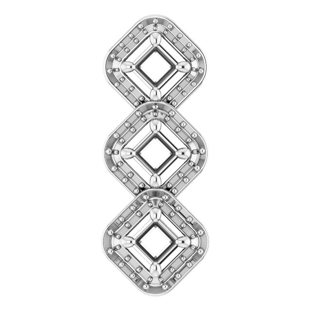 Three-Stone Halo-Style Pendant