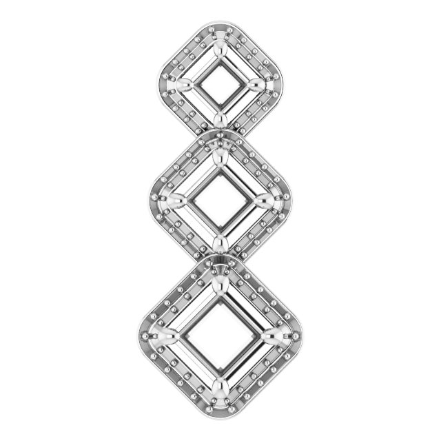 Three-Stone Halo-Style Pendant